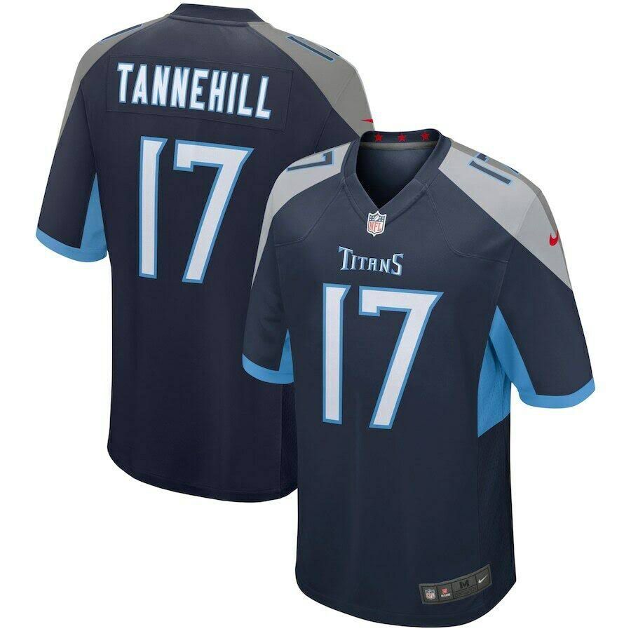 Men Tennessee Titans 17 Ryan Tannehill Nike Navy Game NFL Jersey